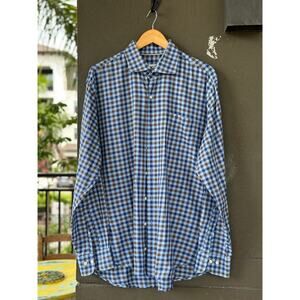 Peter Millar Crown Men’s XL North Bay Cotton Sport Shirt Ocean Blue Classic Fit